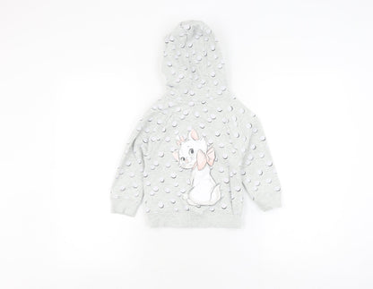 Next Girls Grey Animal Print Full Zip Hoodie 3-4 Years