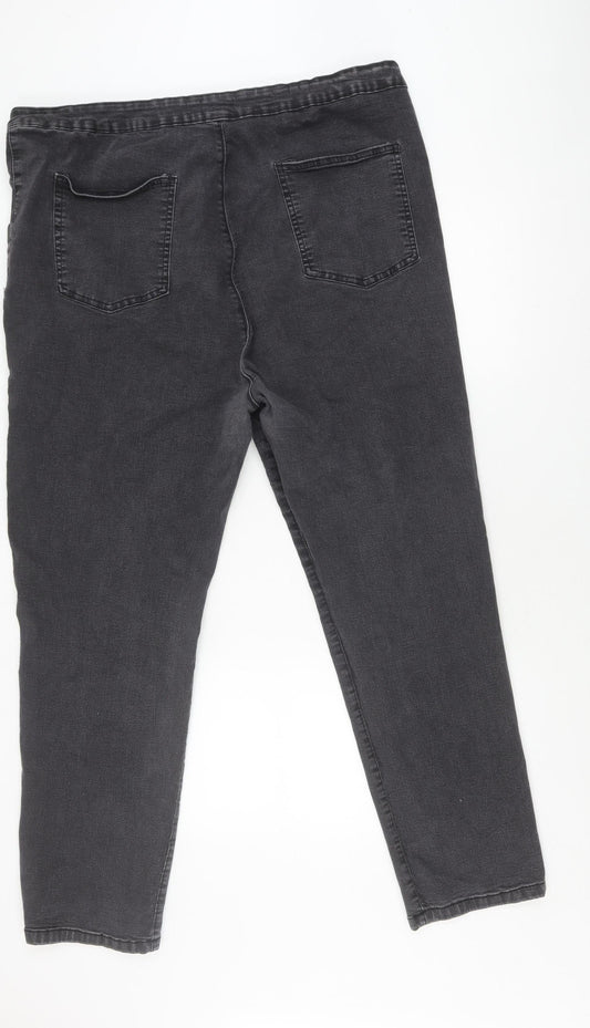 PrettyLittleThing Women's Black Distressed Jeans Size 28