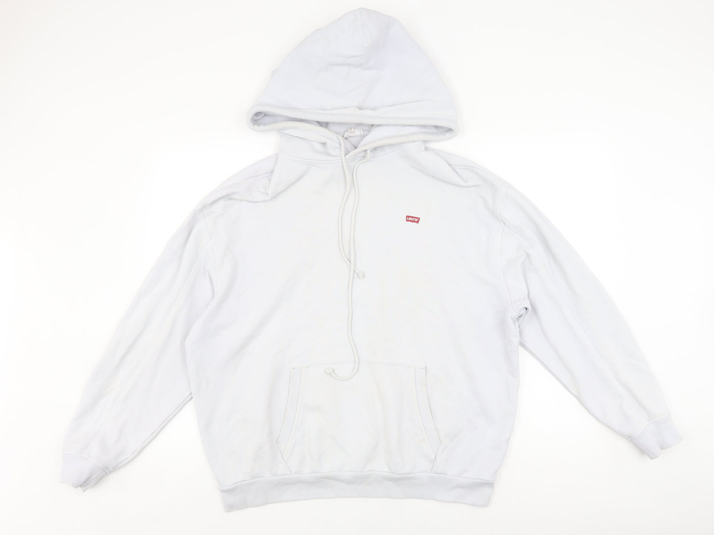 Mens UK Size M Levi's White Pullover Hoodie