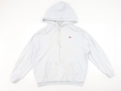 Mens UK Size M Levi's White Pullover Hoodie