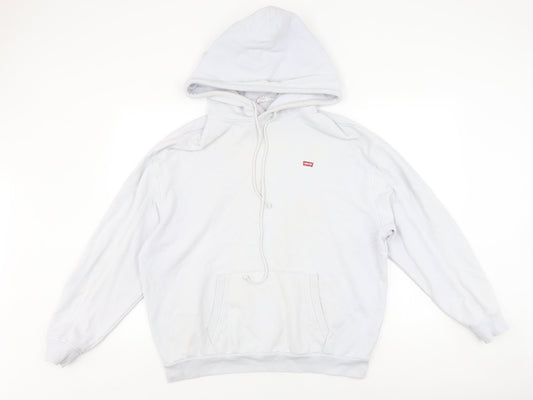 Mens UK Size M Levi's White Pullover Hoodie