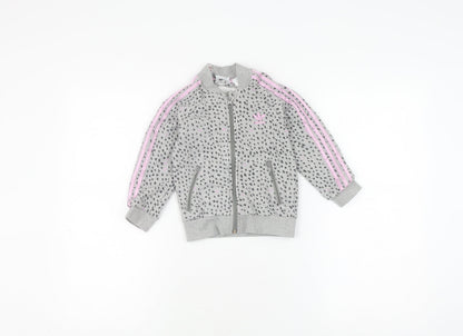 Adidas Girls Grey Bomber Jacket 2-3 Years Casual