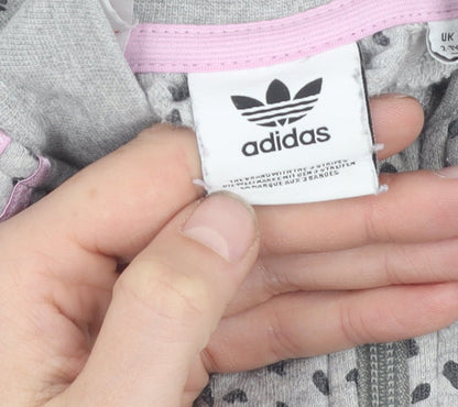 Adidas Girls Grey Bomber Jacket 2-3 Years Casual