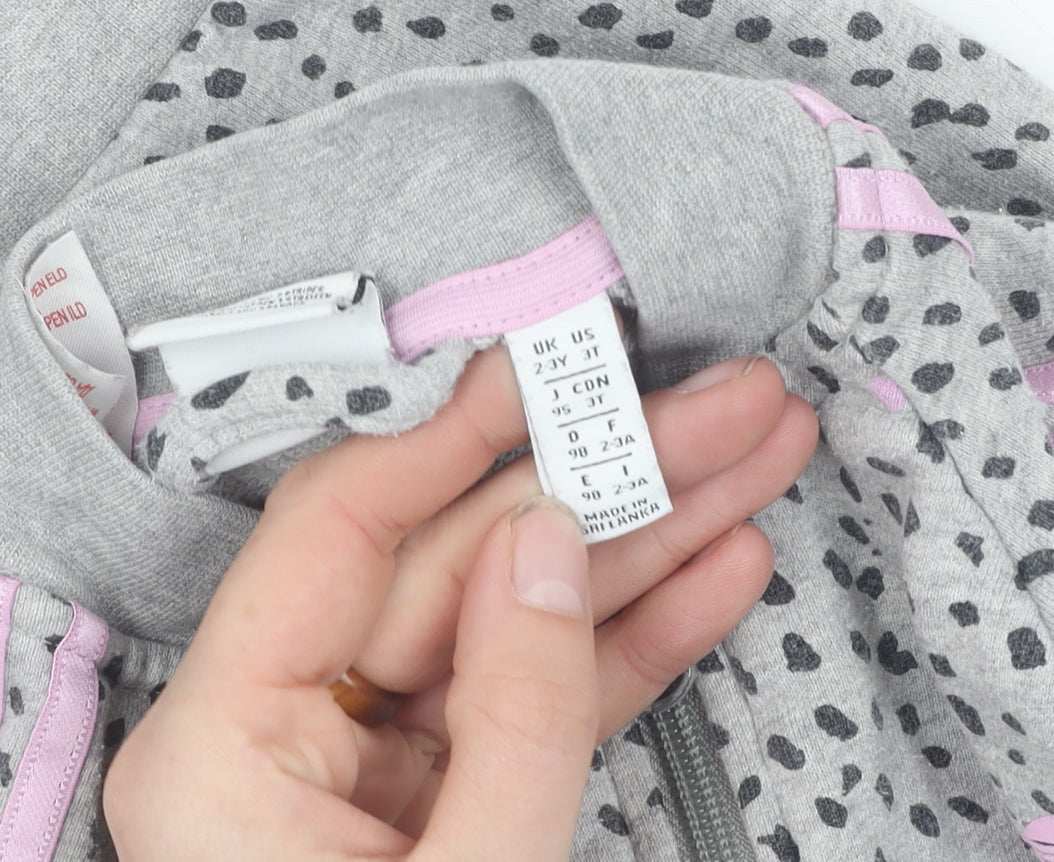 Adidas Girls Grey Bomber Jacket 2-3 Years Casual