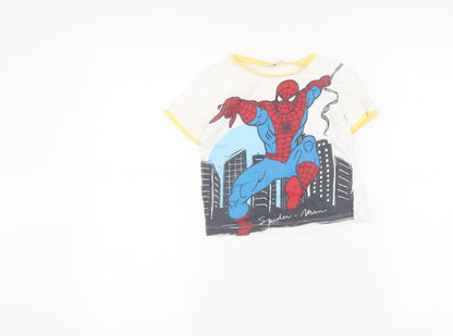 Marvel Spider-Man Boys White T-Shirt, 3 Years, Short Sleeve