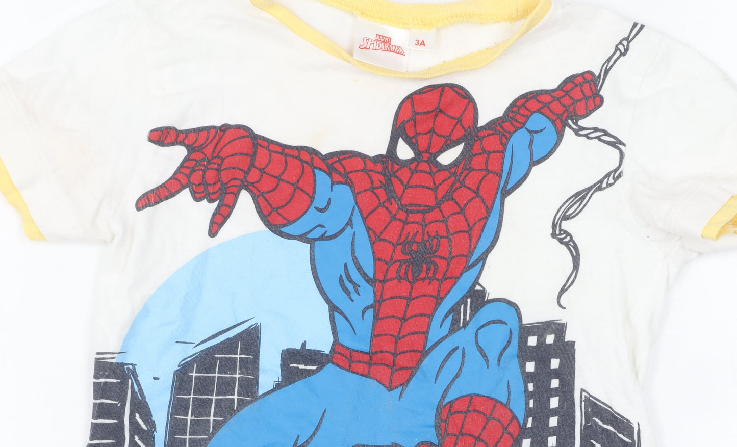 Marvel Spider-Man Boys White T-Shirt, 3 Years, Short Sleeve