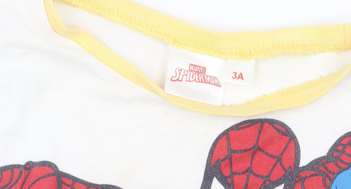 Marvel Spider-Man Boys White T-Shirt, 3 Years, Short Sleeve