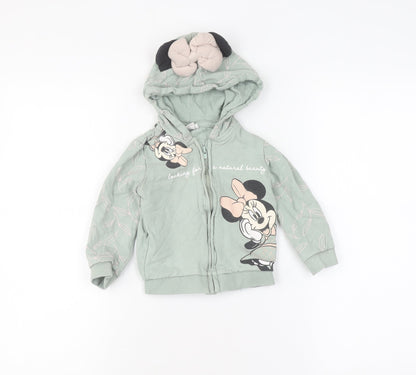 Disney Unisex Baby Green Minnie Mouse Full Zip Jumper 12-18M