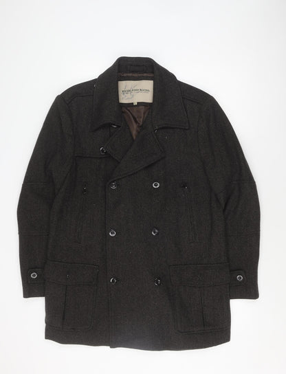 Mens UK Size L Rocha John Rocha Black Pea Coat