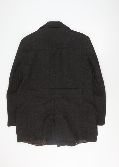 Mens UK Size L Rocha John Rocha Black Pea Coat