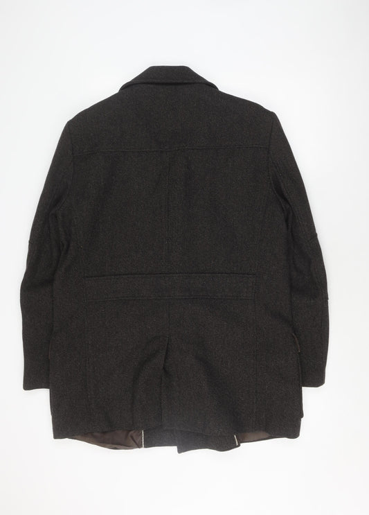 Mens UK Size L Rocha John Rocha Black Pea Coat