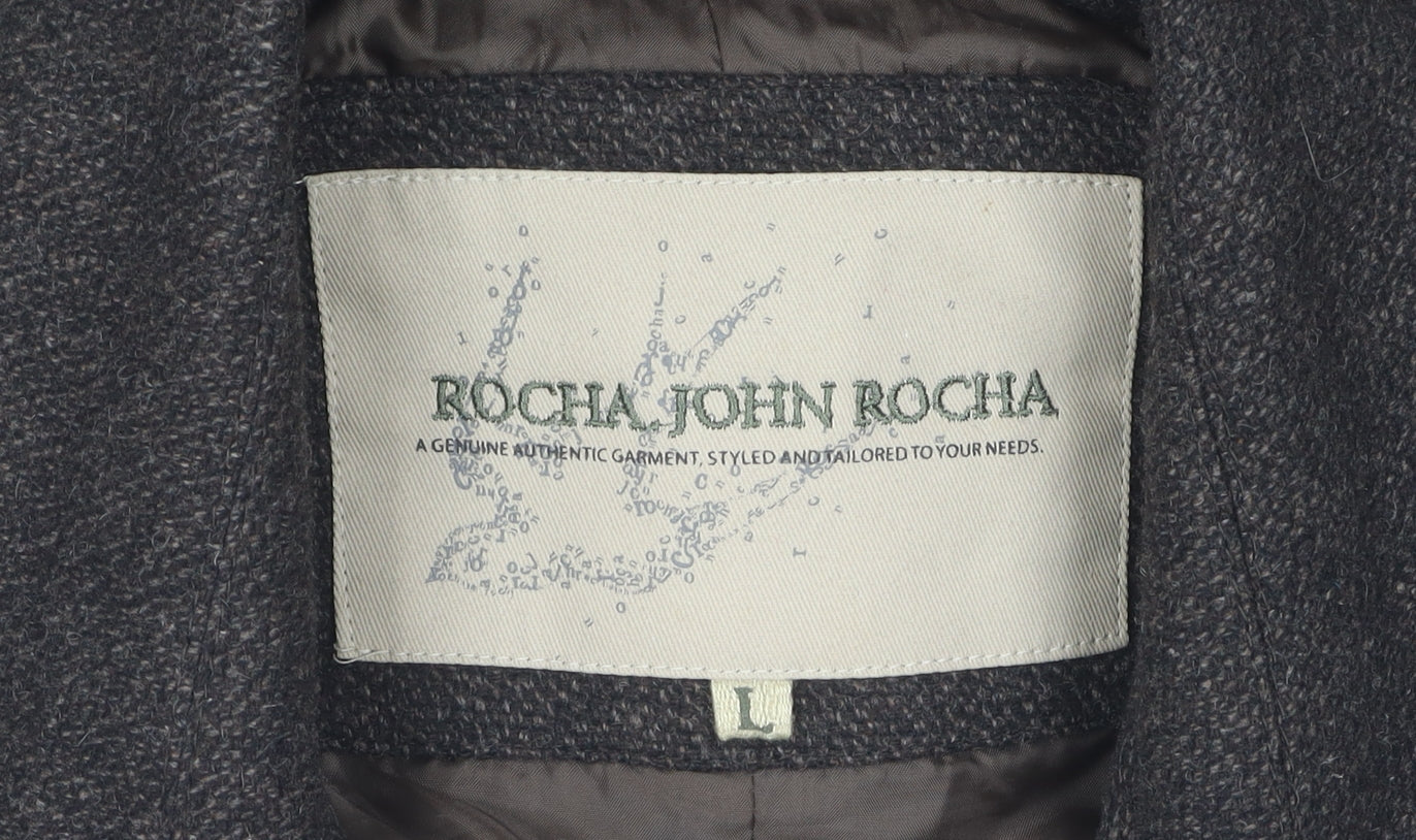 Mens UK Size L Rocha John Rocha Black Pea Coat