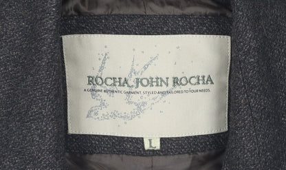 Mens UK Size L Rocha John Rocha Black Pea Coat