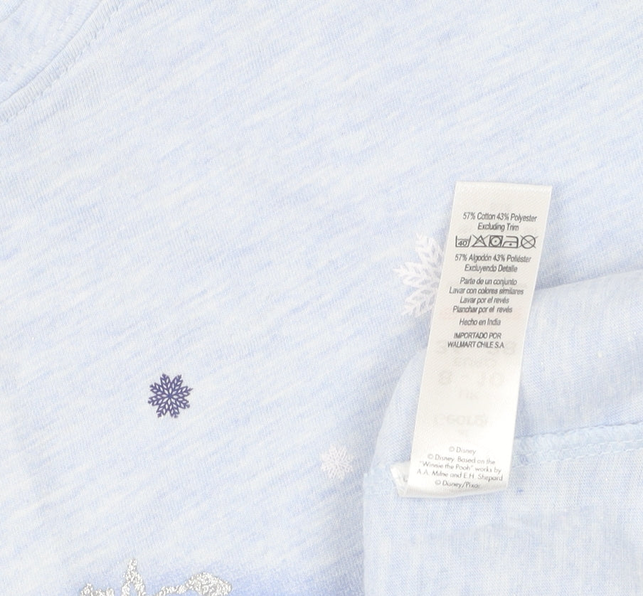 Disney at George Blue Girls T-Shirt 8-10 Winnie the Pooh Glitter
