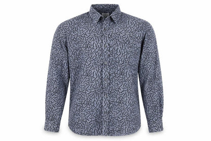 Next Men's Blue Geometric Shirt M Long Sleeve Collared