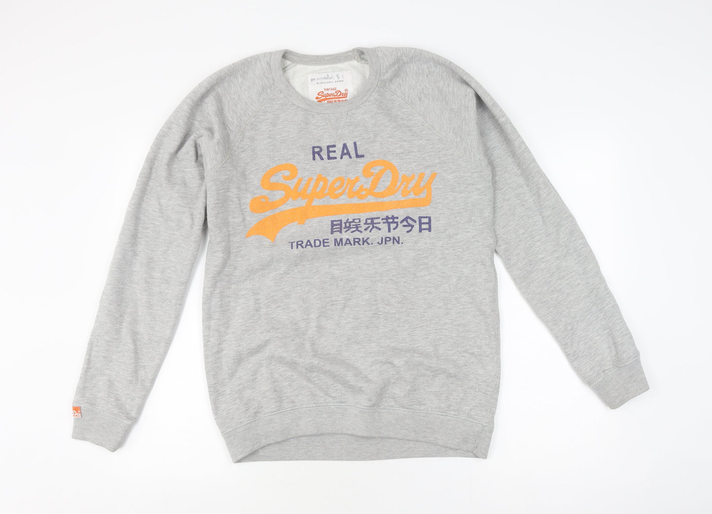 Superdry Grey Unisex Logo Pullover Sweatshirt L