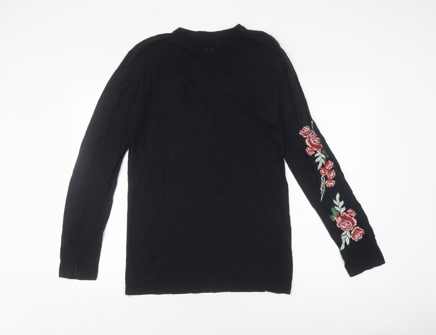 Hoxton Denim Men's Black Embroidered Long Sleeve T-Shirt M