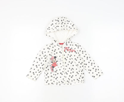Disney Girls Hooded Jacket Minnie Mouse 9-12 Months Polka Dot