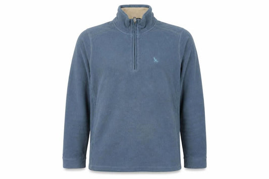 Front view of Hawkshead unisex adults blue fleece pullover sweatshirt xl