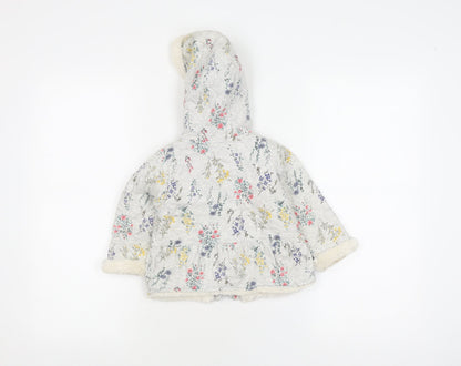 Next Unisex Floral Puffer Jacket 12-18M Multicoloured Hooded Coat