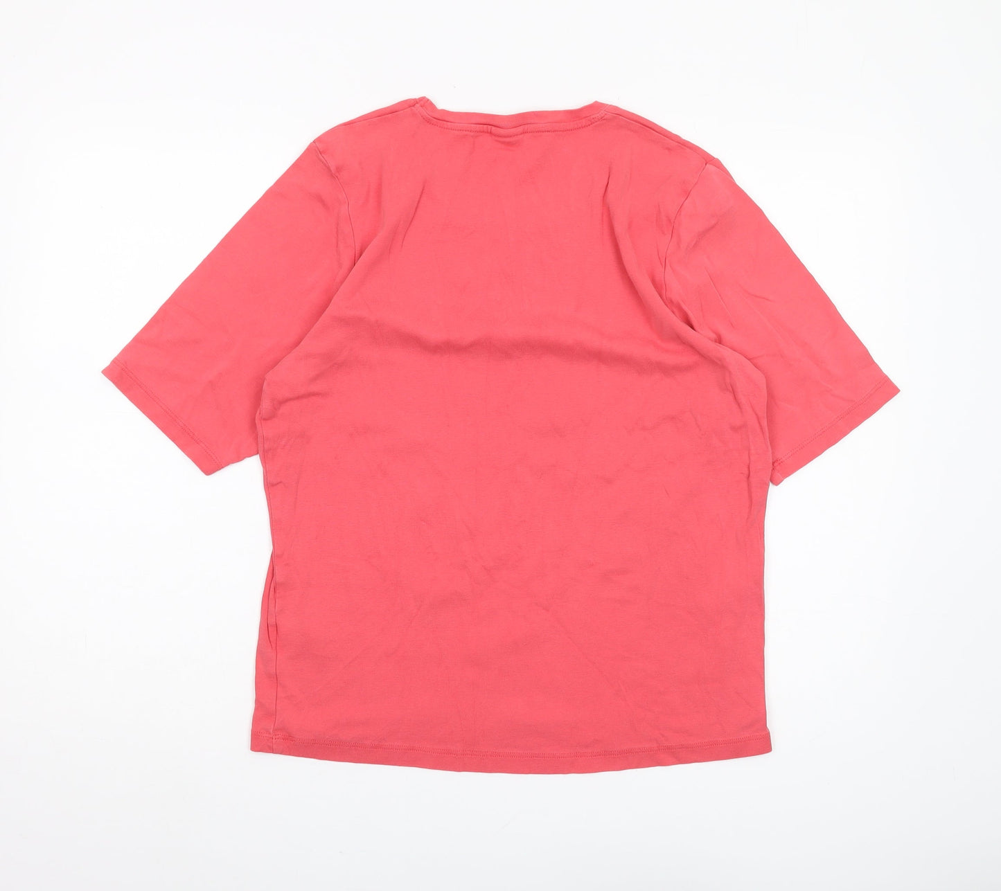 Womens UK Size 20 Cotton Traders Pink Basic T-Shirt