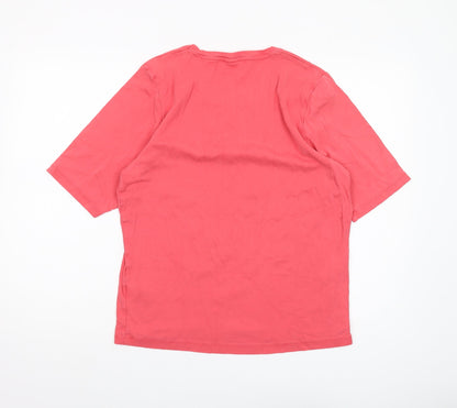 Womens UK Size 20 Cotton Traders Pink Basic T-Shirt
