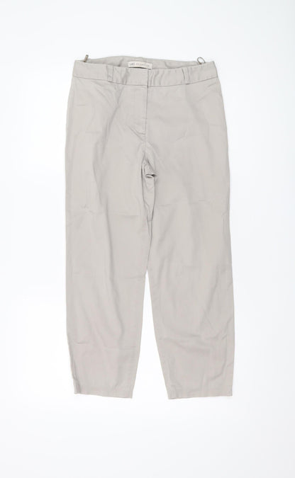 Womens UK Size 8 Marks and Spencer Regular Fit Chino Beige Trousers