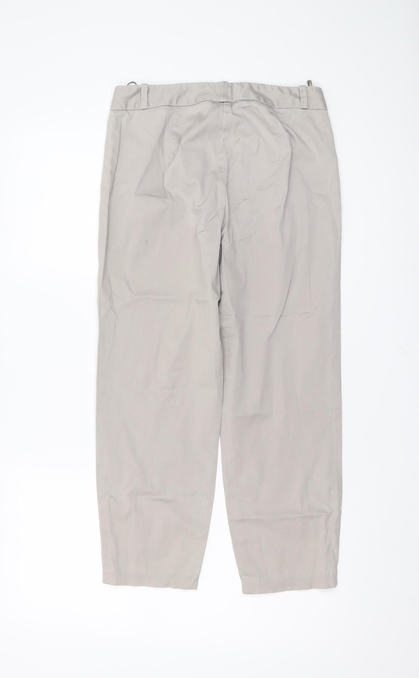 Womens UK Size 8 Marks and Spencer Regular Fit Chino Beige Trousers