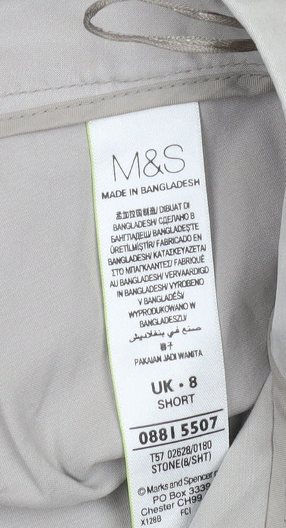 Womens UK Size 8 Marks and Spencer Regular Fit Chino Beige Trousers
