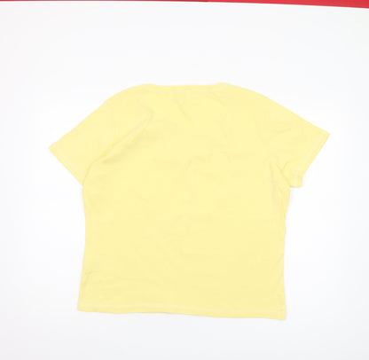 Womens UK Size UK 12 Damart Yellow  T-Shirt