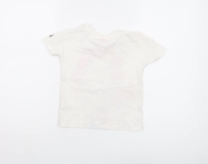 Disney Girls White Little Mermaid T-Shirt, 4 Years, Cotton
