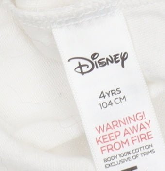 Disney Girls White Little Mermaid T-Shirt, 4 Years, Cotton