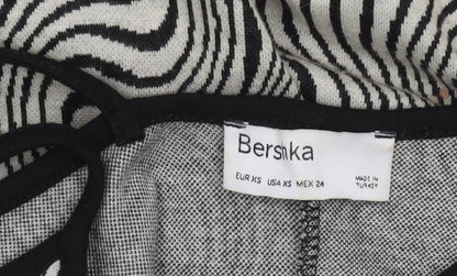 Bershka Women's Black XS Slip Dress Geometric Summer