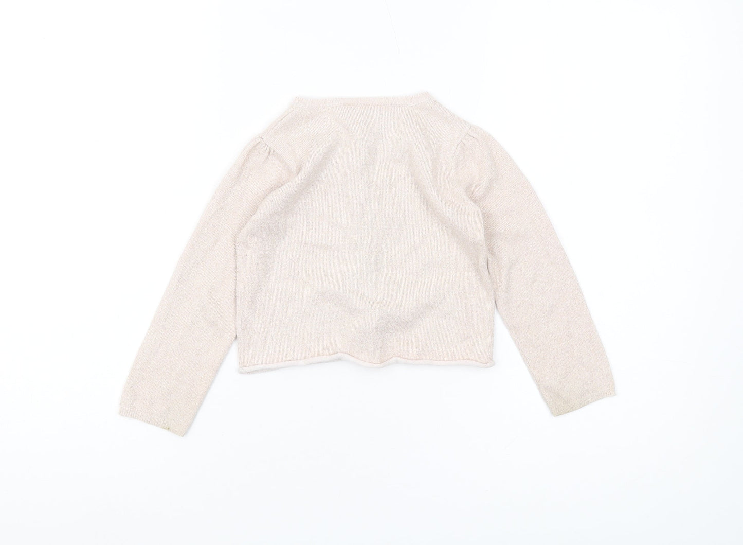 The Little White Company Girls Beige Cardigan, Size 2-3 Years