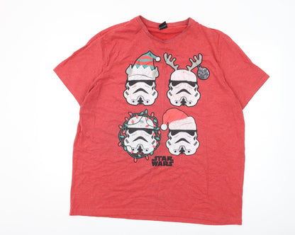 George Men's Red Star Wars Christmas T-Shirt 2XL