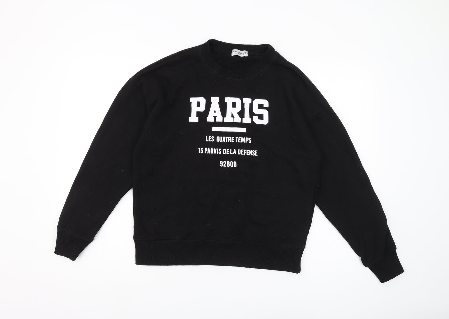Womens UK Size S Pull&Bear Black Pullover Sweatshirt