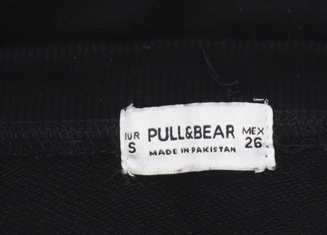 Womens UK Size S Pull&Bear Black Pullover Sweatshirt