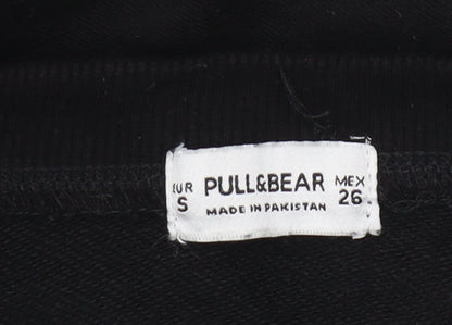 Womens UK Size S Pull&Bear Black Pullover Sweatshirt
