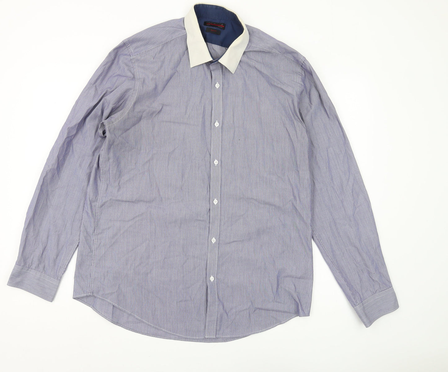 Red Herring Men's Blue Slim Fit Long Sleeve Shirt