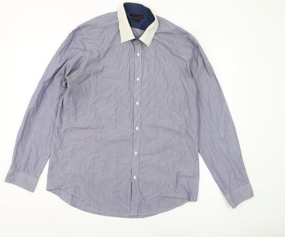 Red Herring Men's Blue Slim Fit Long Sleeve Shirt