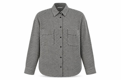 H&M Men's M Black White Geometric Long Sleeve Shirt