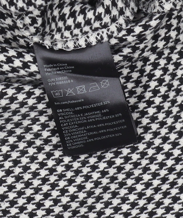 H&M Men's M Black White Geometric Long Sleeve Shirt