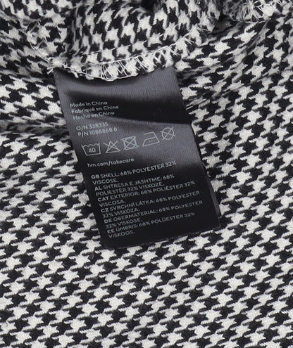 H&M Men's M Black White Geometric Long Sleeve Shirt