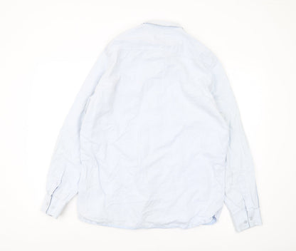 Racing Green Men's Blue Regular Fit Shirt, L, Casual Classic