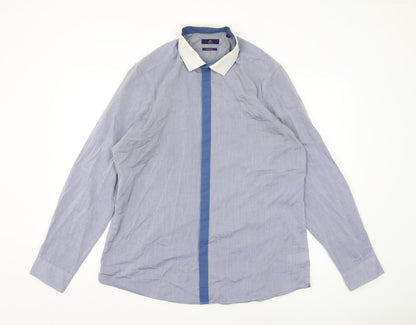 Next Men's Blue Slim Fit Long Sleeve Shirt 17