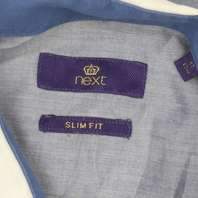 Next Men's Blue Slim Fit Long Sleeve Shirt 17