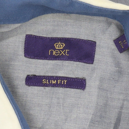 Next Men's Blue Slim Fit Long Sleeve Shirt 17