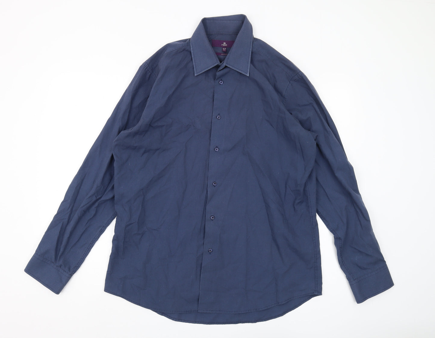 Next Men's Blue Regular Fit Button-Up Shirt 16.5