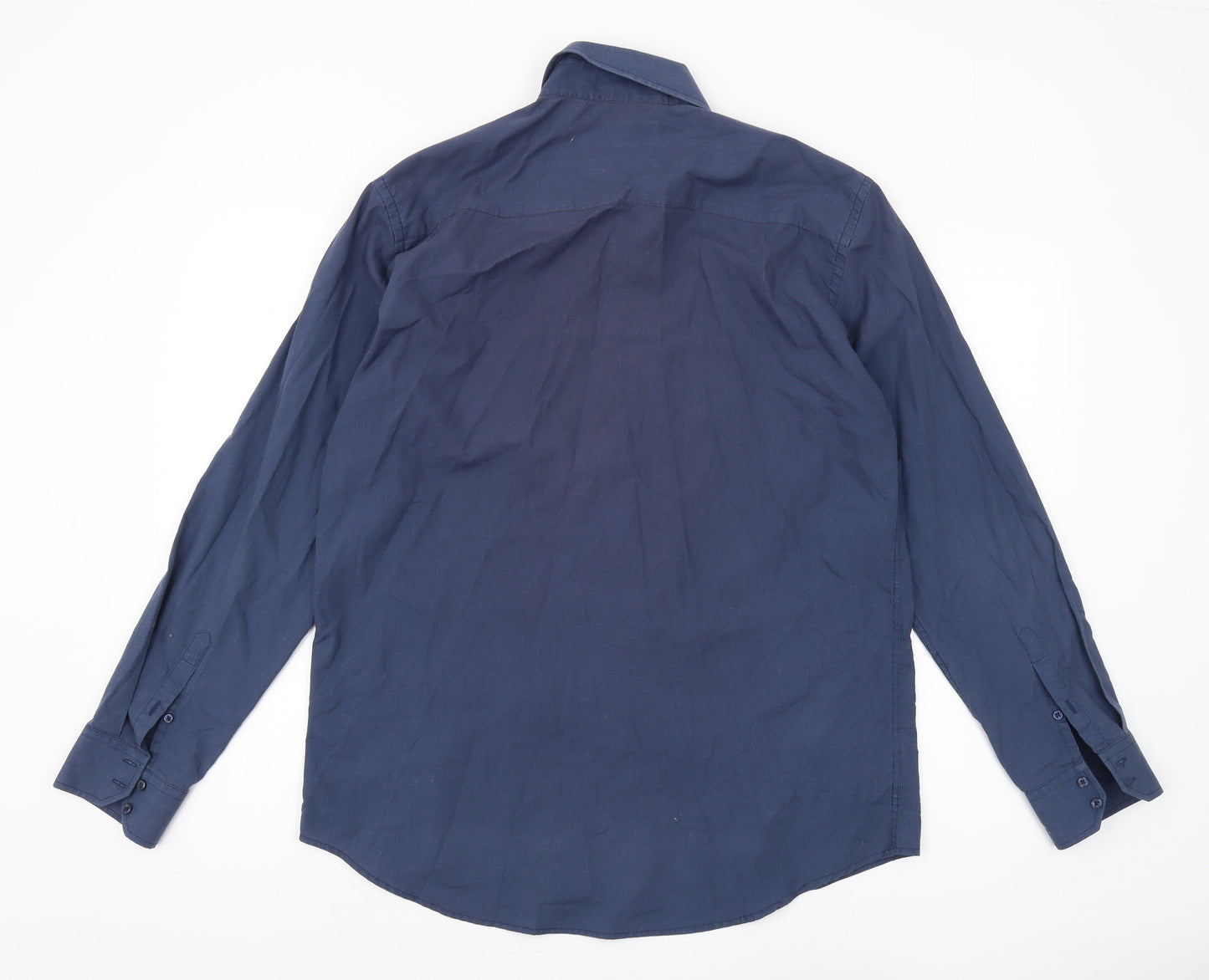 Next Men's Blue Regular Fit Button-Up Shirt 16.5
