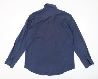 Next Men's Blue Regular Fit Button-Up Shirt 16.5
